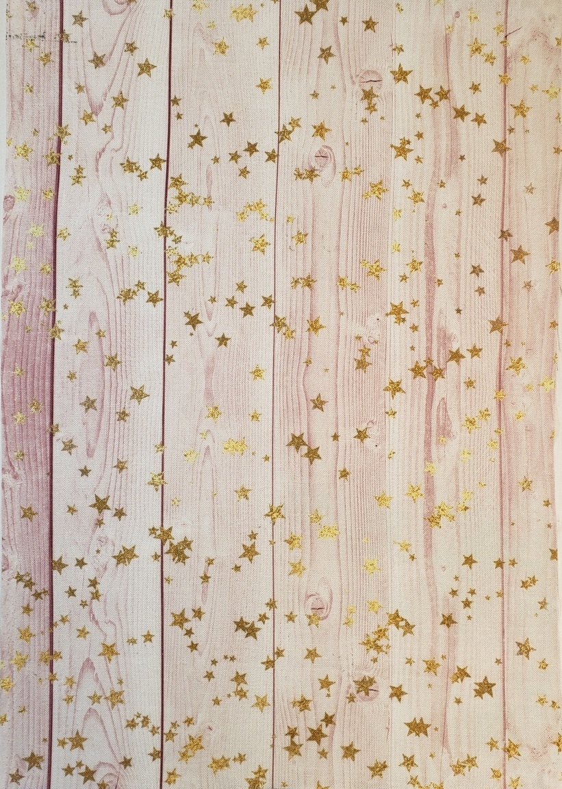 Board With Stars - Pink Patterned Cross Stitch Fabric